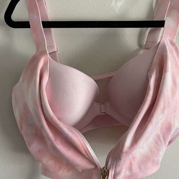Victorias Secret Women 34C Pink Tie Dye Knockout Front Close Sports Bra - Picture 5 of 10